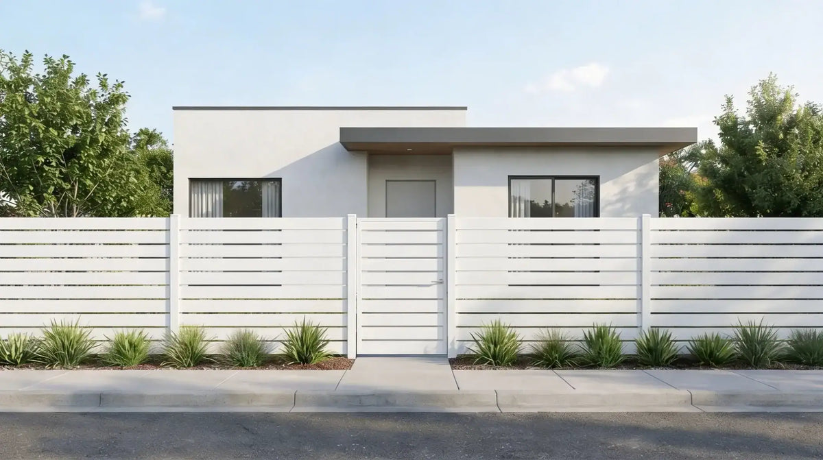 Aluminum horizontal picket fence