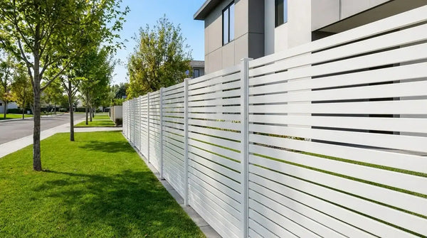 Aluminum semi-privacy slat fence