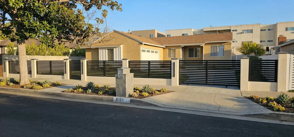 Aluminum fence and automated gate installation