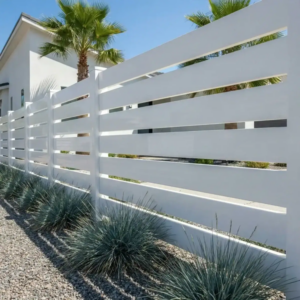Vinyl horizontal picket fence