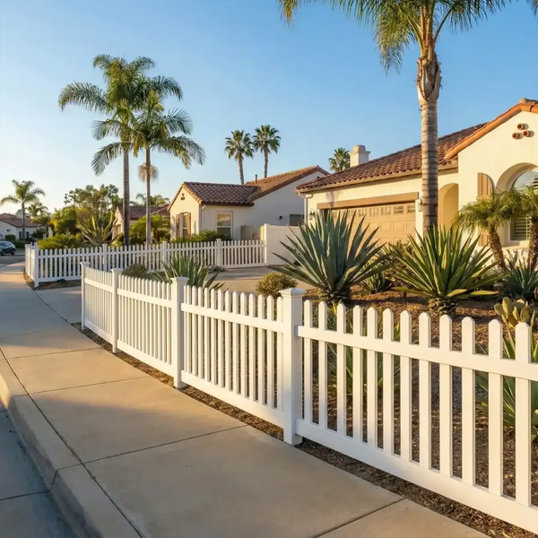 Vinyl picket fence